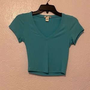 Small light blue crop top
